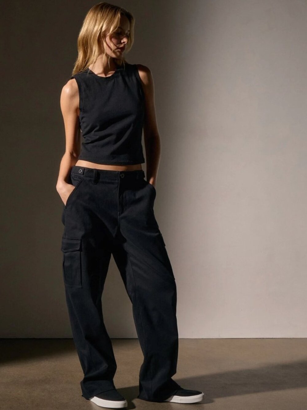 James Perse Cashmere Touch Cotton Cashmere Cargo Pants Black 1 / S NWT